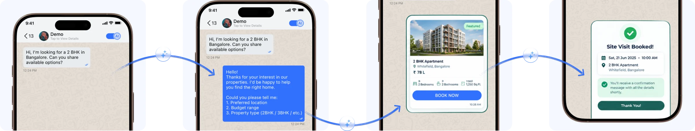 A customer and PerfectLead exchanging turns through a qualifying conversation